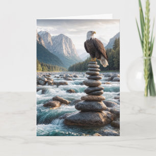 Cartão Birthday Bald Eagle No Cairn