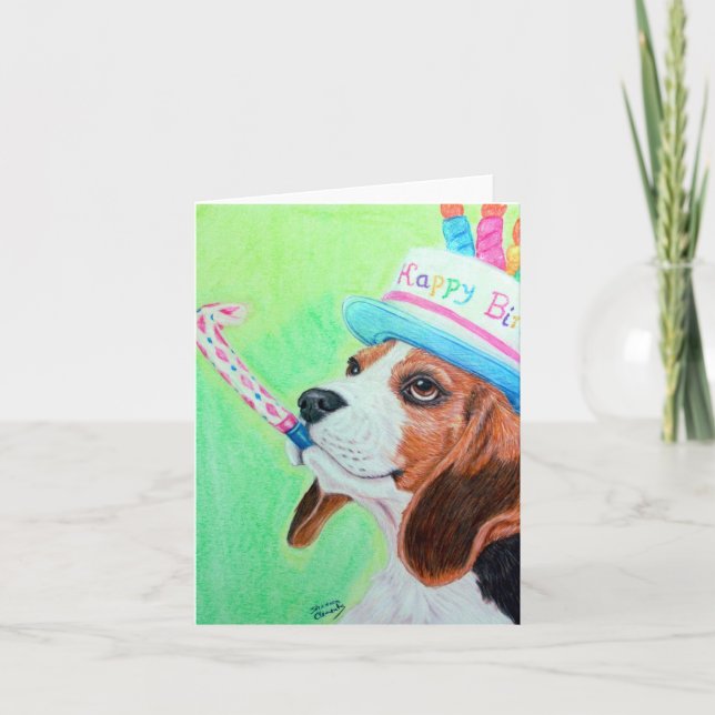 Cartão Birthday Beagle (Frente)