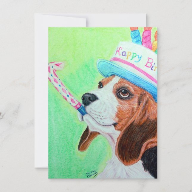 Cartão Birthday Beagle (Frente)