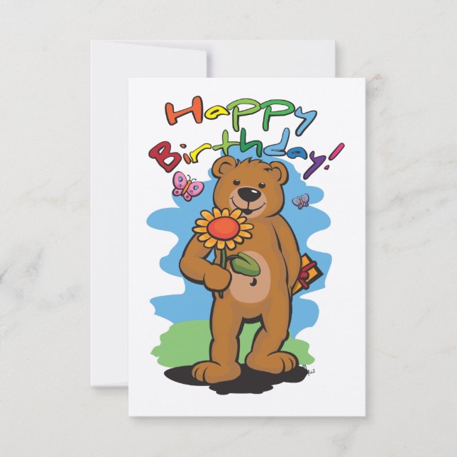 Cartão Birthday Bear (Frente)