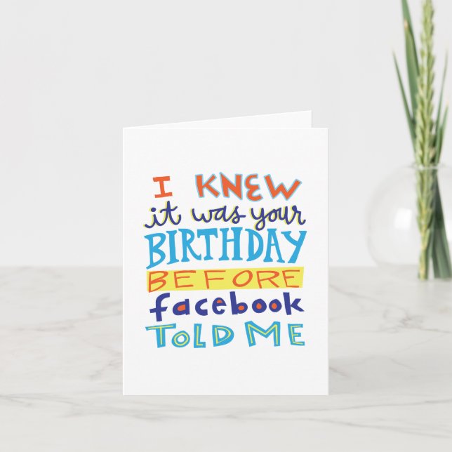 Cartão Birthday Before Facebook Funny Card (Frente)