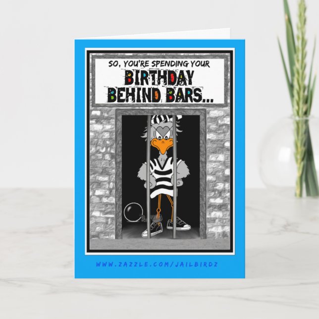 Cartão Birthday Behind Bars: Jailbird Birthday card (Frente)