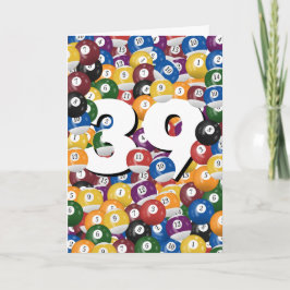 Cartão Birthday Billiard Balls Para O 39º Aniversário