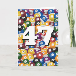 Cartão Birthday Billiard Balls Para O 47º Aniversário