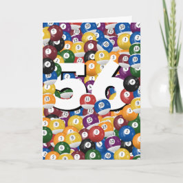 Cartão Birthday Billiard Balls Para O 56º Aniversário