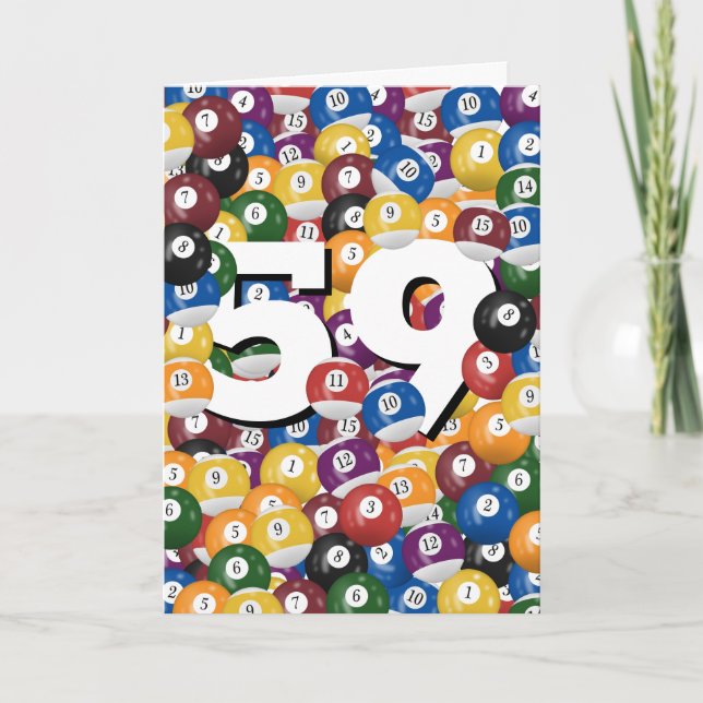 Cartão Birthday Billiard Balls Para O 59º Aniversário (Frente)