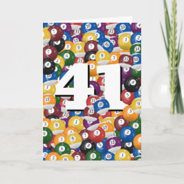 Cartão Birthday Billiard Balls Para O Aniversário De 41 r