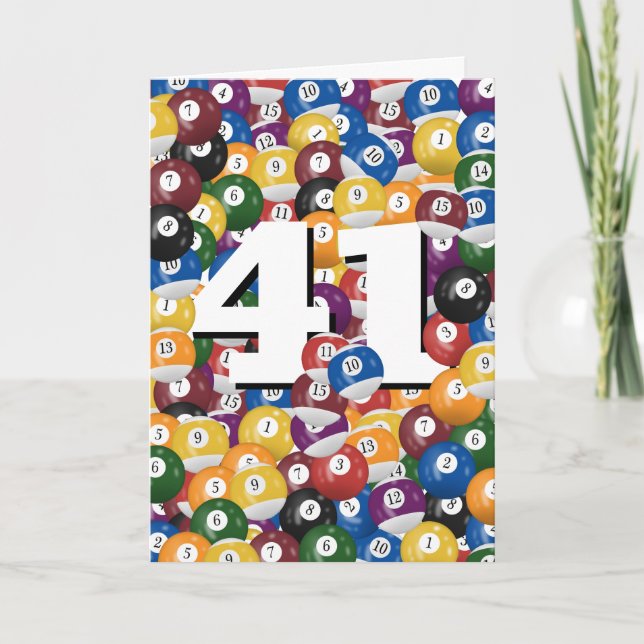 Cartão Birthday Billiard Balls Para O Aniversário De 41 r (Frente)