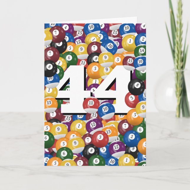 Cartão Birthday Billiard Balls Para O Aniversário De 44 (Frente)
