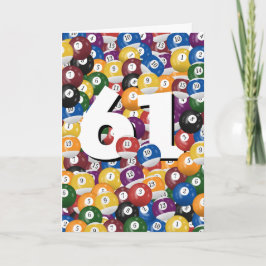 Cartão Birthday Billiard Balls Para O Aniversário De 61 r