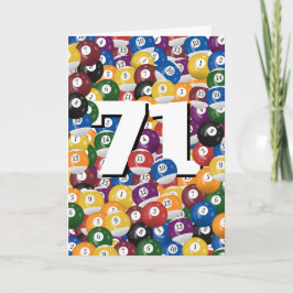 Cartão Birthday Billiard Balls Para O Aniversário De 71 r