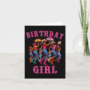 Cartão Birthday Black Cowgirl Western