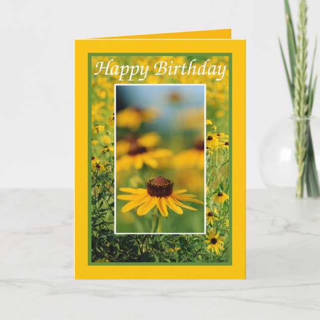 Cartão Birthday - Black-Eyed Susans Greeting Card (Frente)