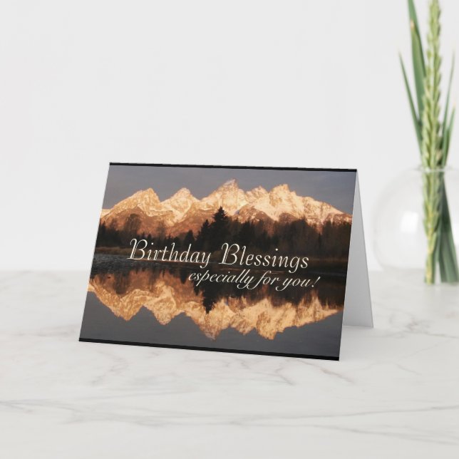 Cartão Birthday Blessings Prayer Bible Verse (Frente)