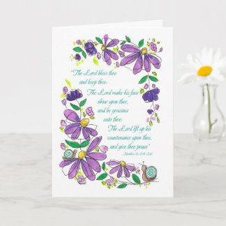 Cartão Birthday Blessings Scripture Numbers 6:24-26