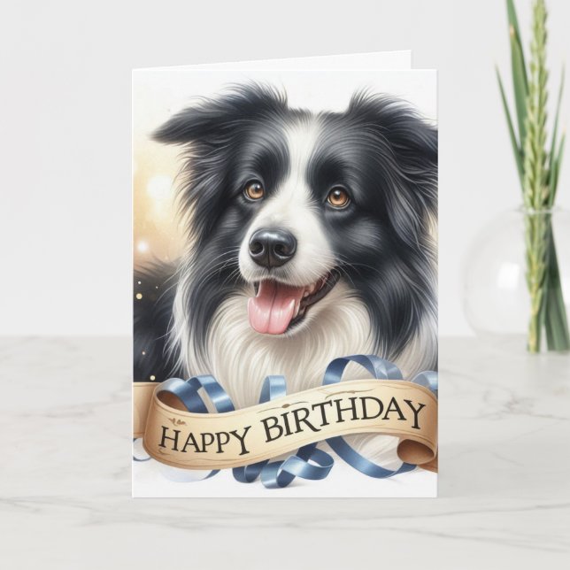 Cartão Birthday Border Collie From Dog Greeting Card (Bor (Frente)