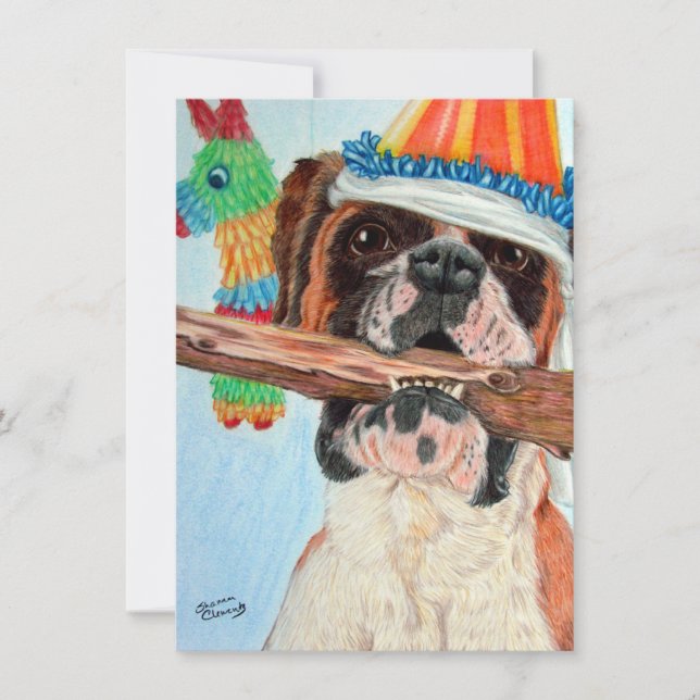 Cartão Birthday Boxer (Frente)