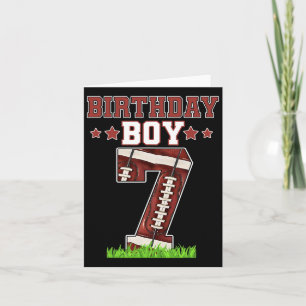 Cartão Birthday Boy 7 Futebol Lover Ball 7 Anos Bda
