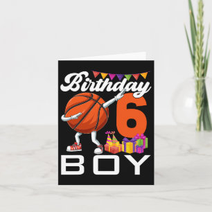 Cartão Birthday Boy de 6 anos Dabbing Bysketbyll Byll Byl