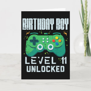 Cartão Birthday Boy Level 11 - Controladora de Jogador De