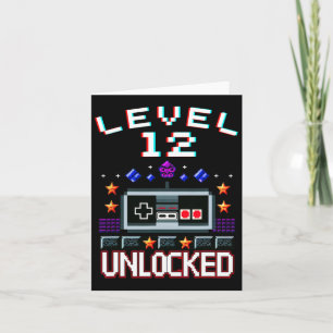 Cartão Birthday Boy Level 12 Desbloqueou Jogo Engraçado G