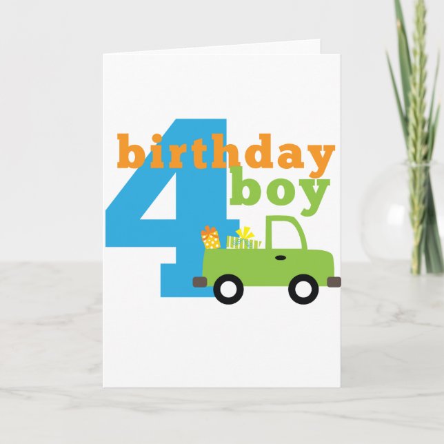 Cartão Birthday Boy Truck 4 (Frente)