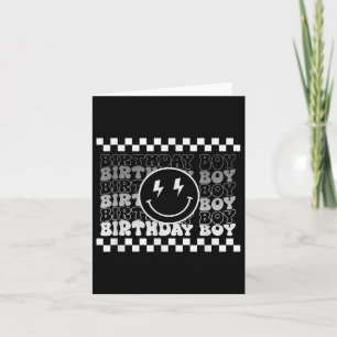 Cartão Birthday Boys Groovy Smile Face Checking Birthday