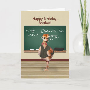 Cartão Birthday, Brother, Funny Baby Bird, Customizable