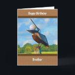 Cartão Birthday, Brother, Golf<br><div class="desc">This digital painting shows a young Brown Pelican holding a golf ball in his mouth.   It gives a humorous slant to this greeting card aimed at a favorite golfer in your life.</div>