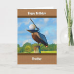 Cartão Birthday, Brother, Golf<br><div class="desc">This digital painting shows a young Brown Pelican holding a golf ball in his mouth.   It gives a humorous slant to this greeting card aimed at a favorite golfer in your life.</div>