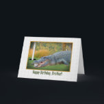 Cartão Birthday, Brother, Golf, Alligator<br><div class="desc">Your favorite golfer will recognize this image as the ultimate hazardous lie.  It makes a humorous birthday greeting card.   Feel free to change the inside verse to suit your needs.</div>
