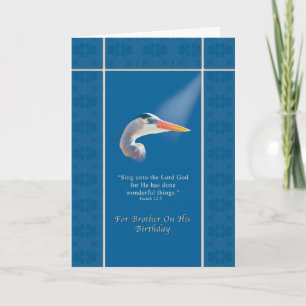 Cartão Birthday,  Brother, Religious, Great Blue Heron Bi