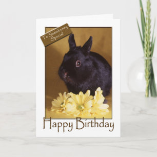 Cartão Birthday - Bunny and Daisies Greeting Card