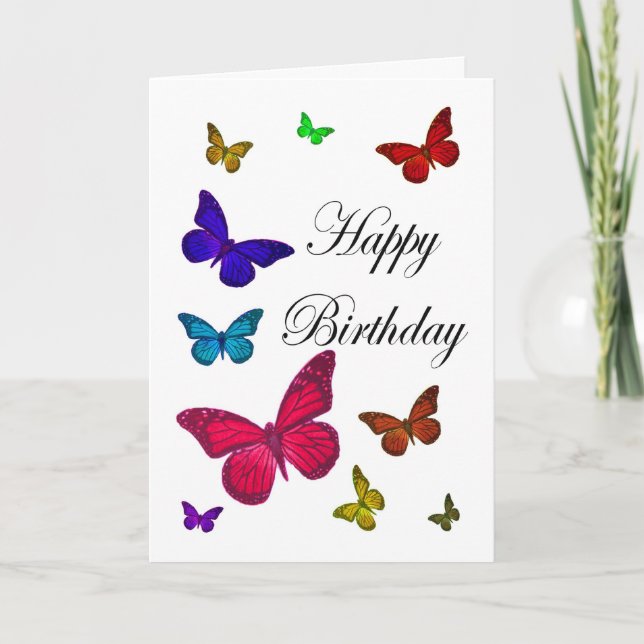 Cartão Birthday Butterflies (Frente)