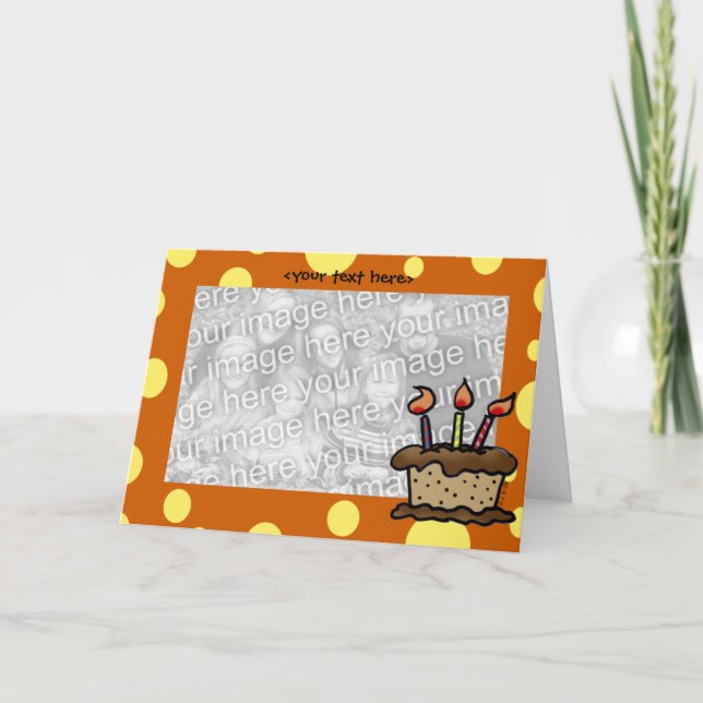 Cartão Birthday cake card template (Frente)