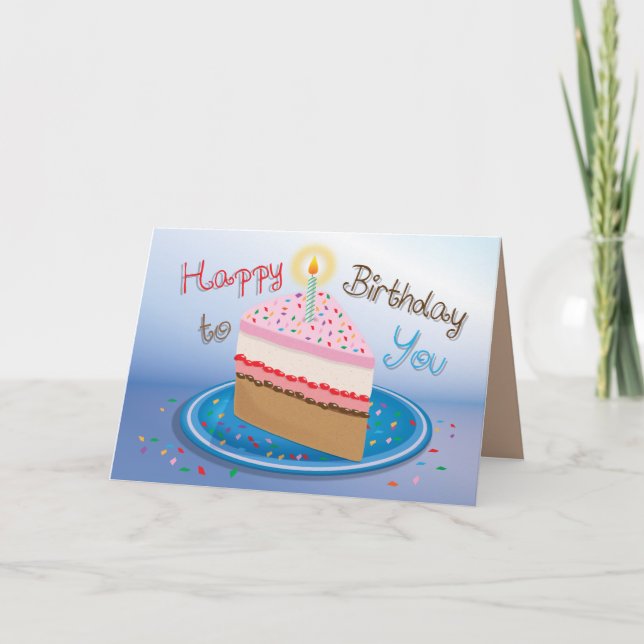 Cartão Birthday Cake - Greeting Card (Frente)