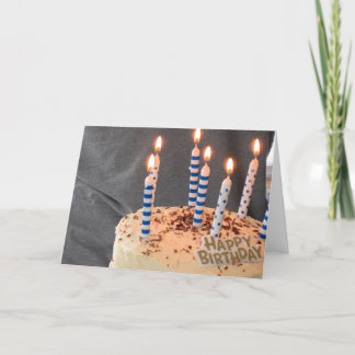 Cartão Birthday Cake with Candles