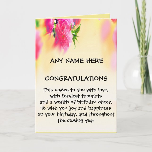 CARTÃO BIRTHDAY CARD (Frente)