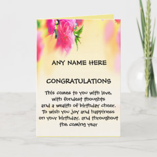 CARTÃO BIRTHDAY CARD