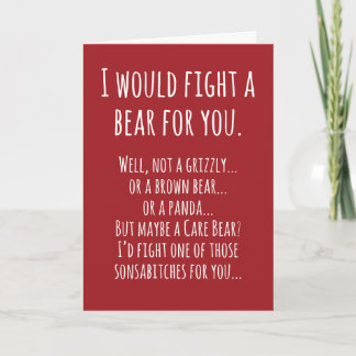Cartão Birthday Card Bear Fight