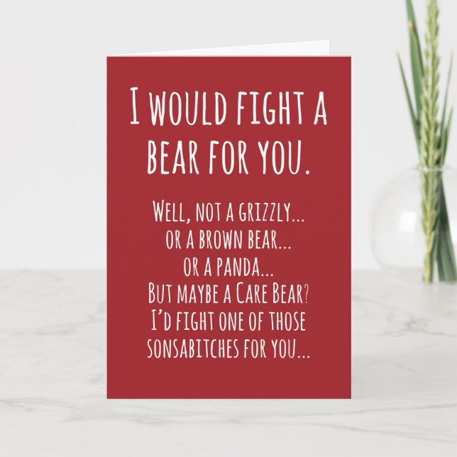 Cartão Birthday Card Bear Fight (Frente)