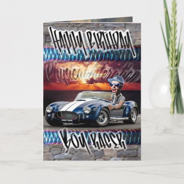 Cartão Birthday card boy Racer (Frente)