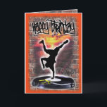 Cartão Birthday card breakdancer<br><div class="desc">Birthday card with breakdancer a unique design by physical alteration and sold by zazzle</div>