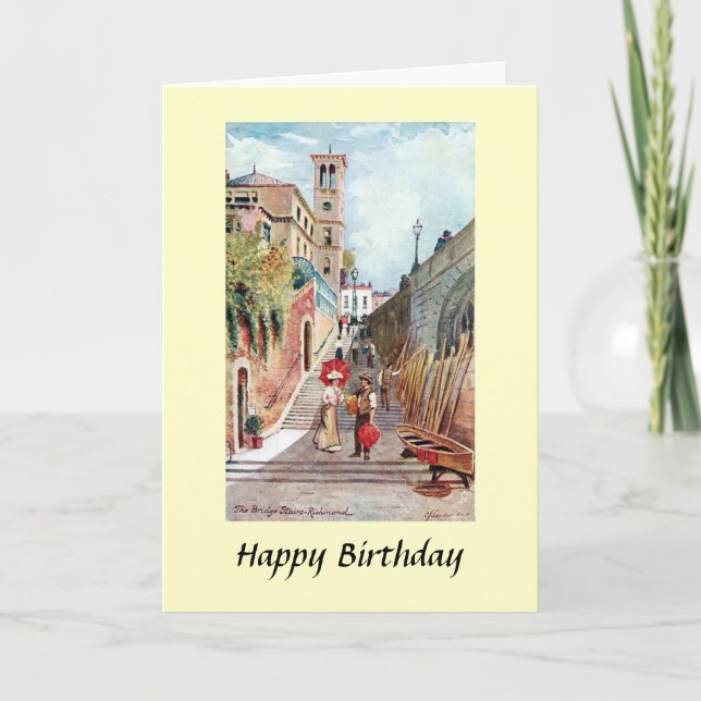 Cartão Birthday Card - Bridge Steps, Richmond, Surrey (Frente)