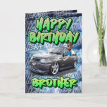 Cartão Birthday card brother<br><div class="desc">Birthday card for brother with a nova design</div>