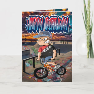 Cartão Birthday card Cartoon BMX