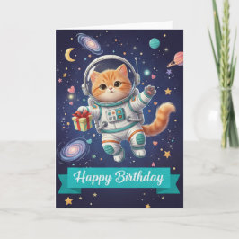 Cartão birthday card cat for women