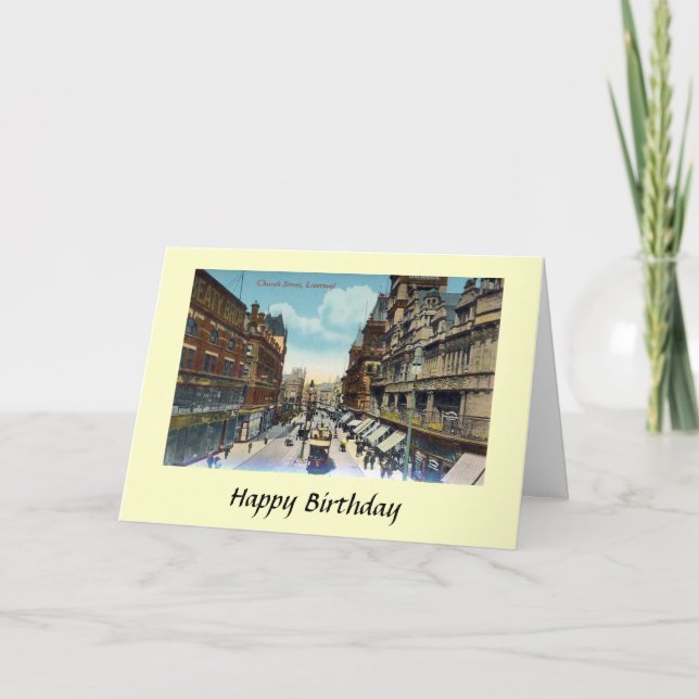 Cartão Birthday Card - Church Street, Liverpool (Frente)