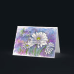 Cartão Birthday Card Daisy Bouquet Painting<br><div class="desc">A watercolor painting of three shasta daisies in the blooming summer cottage garden.</div>