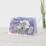 Cartão Birthday Card Daisy Bouquet Painting<br><div class="desc">A watercolor painting of three shasta daisies in the blooming summer cottage garden.</div>